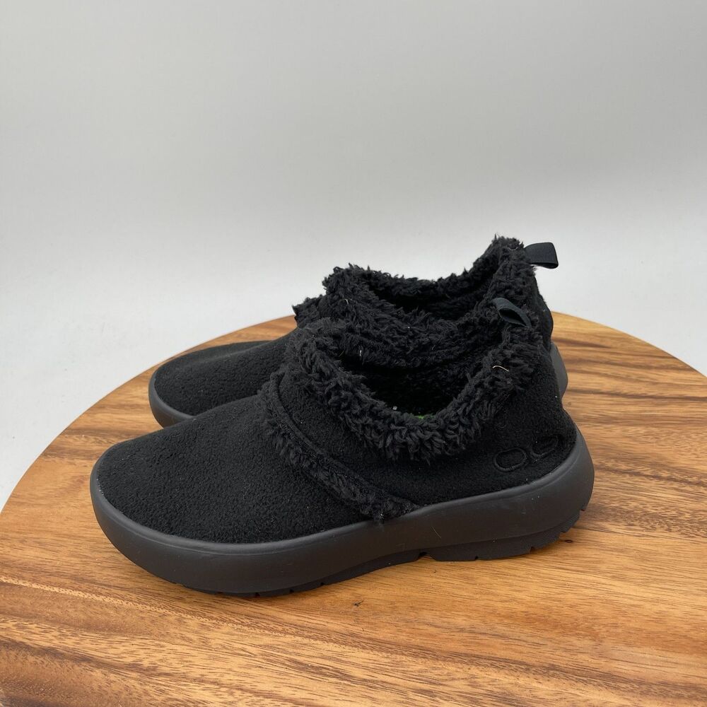 Oofos OOcoozie Low Shoes Womens Size 7.5 Black Recovery Walking Slip On Comfort - Picture 3 of 9